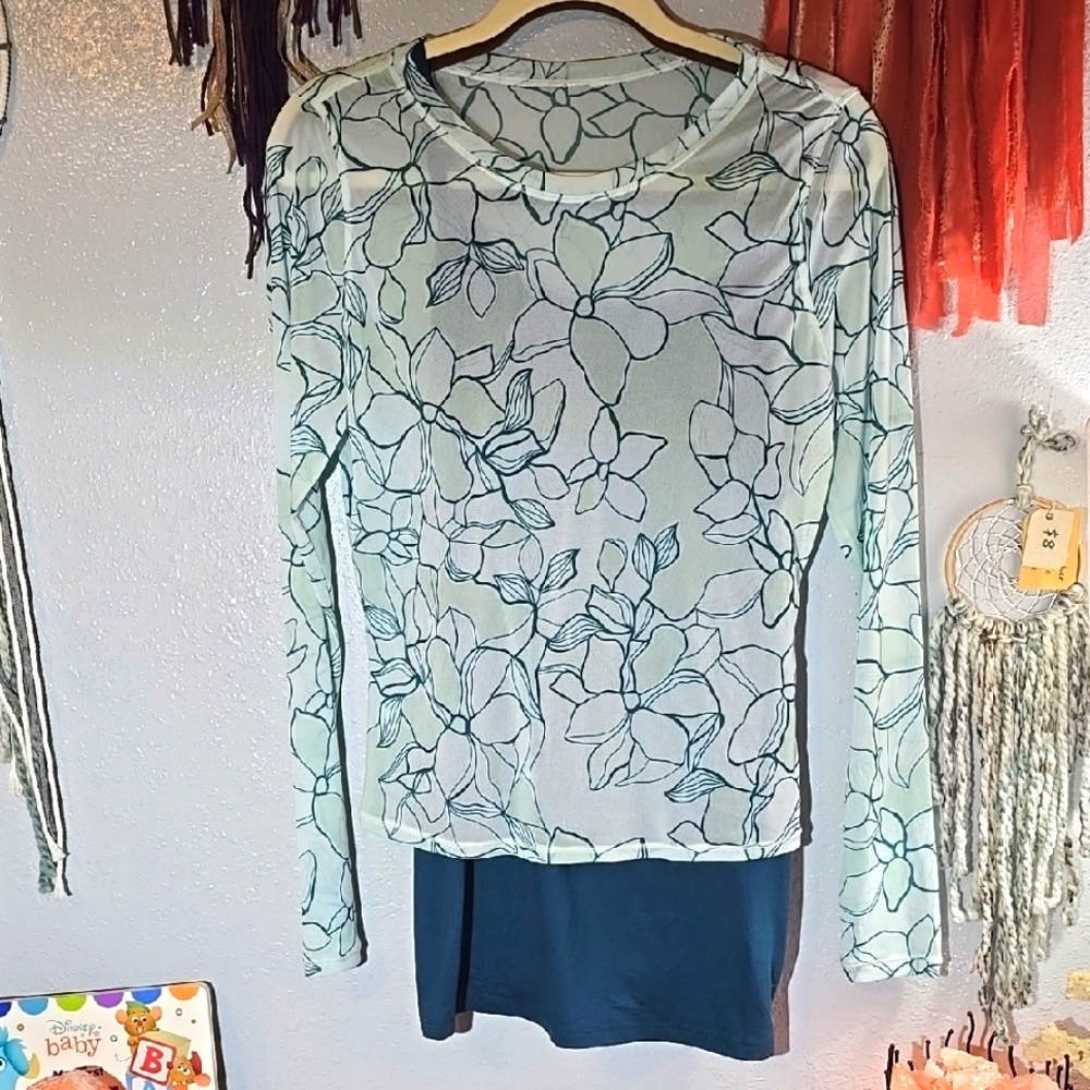 Teal Blue Matching Workout Outfit